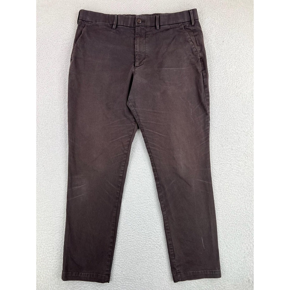 Gap Pants Mens 36x32 Brown Slim Performance Stretch Chino Casual Office